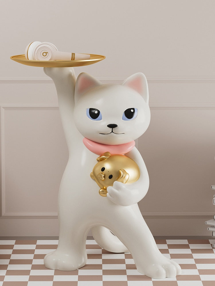 Calico Cat Statue