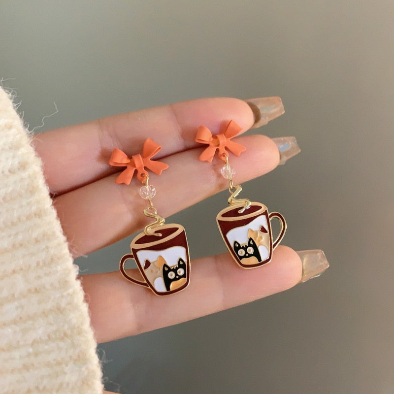 Coffee Cat Earrings