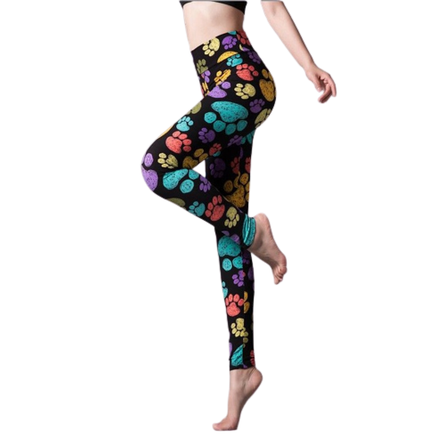 Colorful Cat Paw Leggings