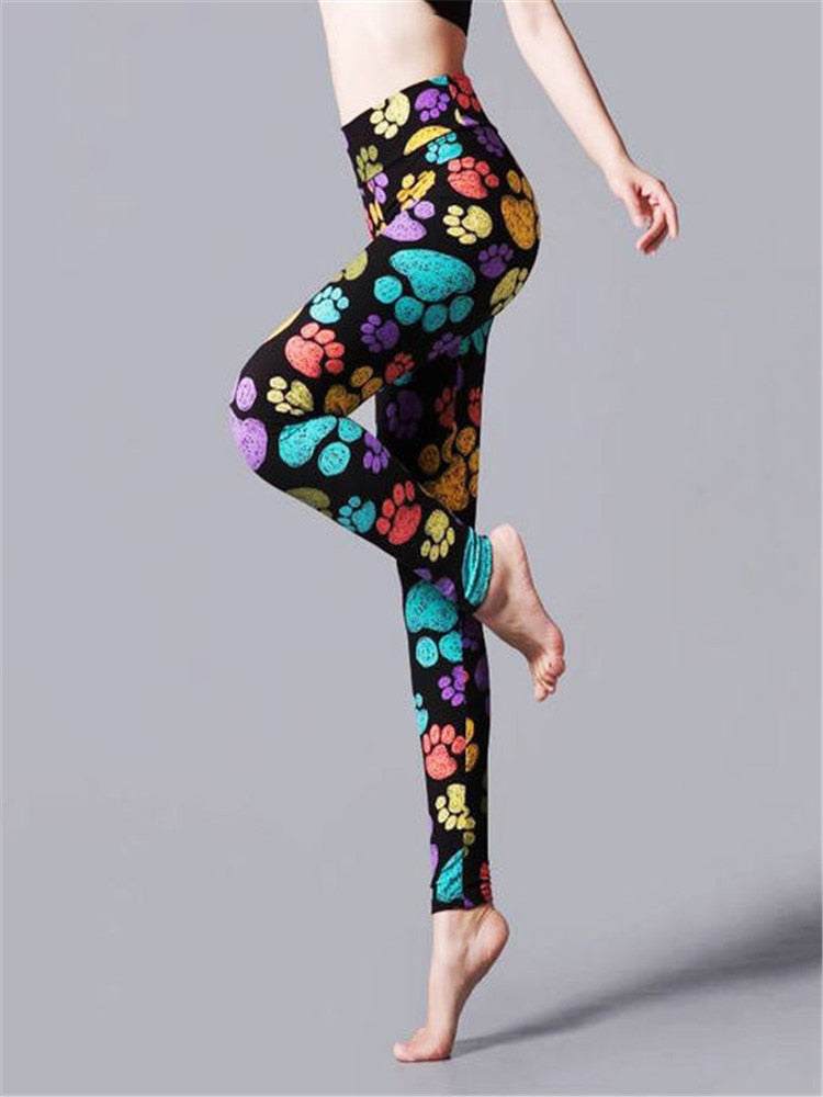 Colorful Cat Paw Leggings