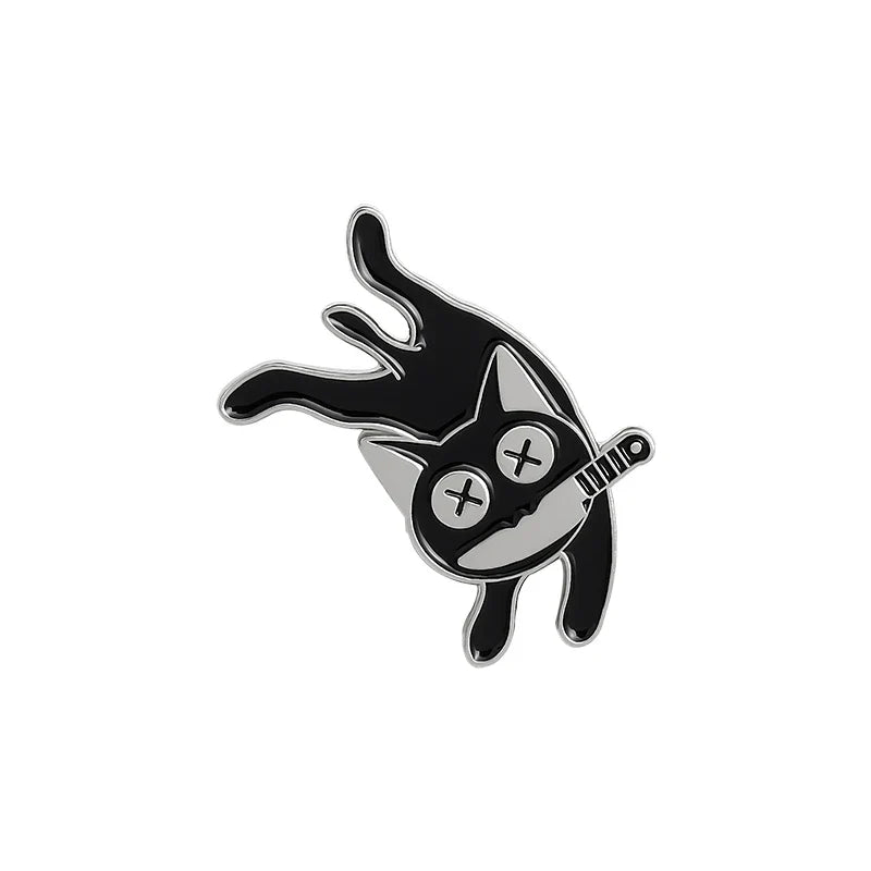 Black cat knife pin