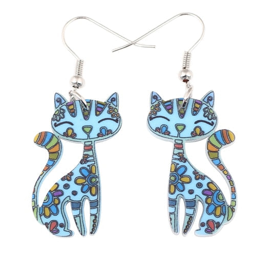 Abstract Cat Earrings