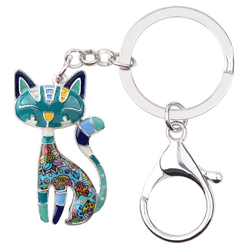Abstract Cat Keychain