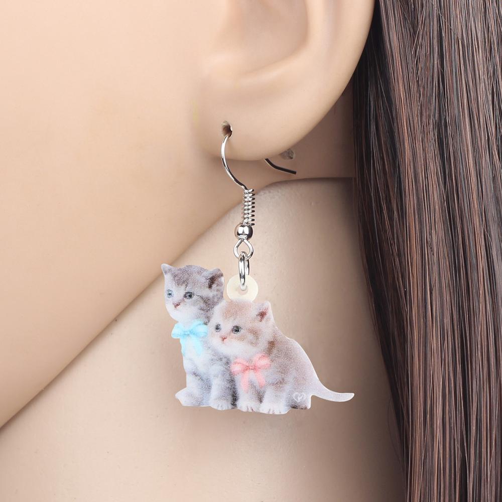 Acrylic Cat Earrings