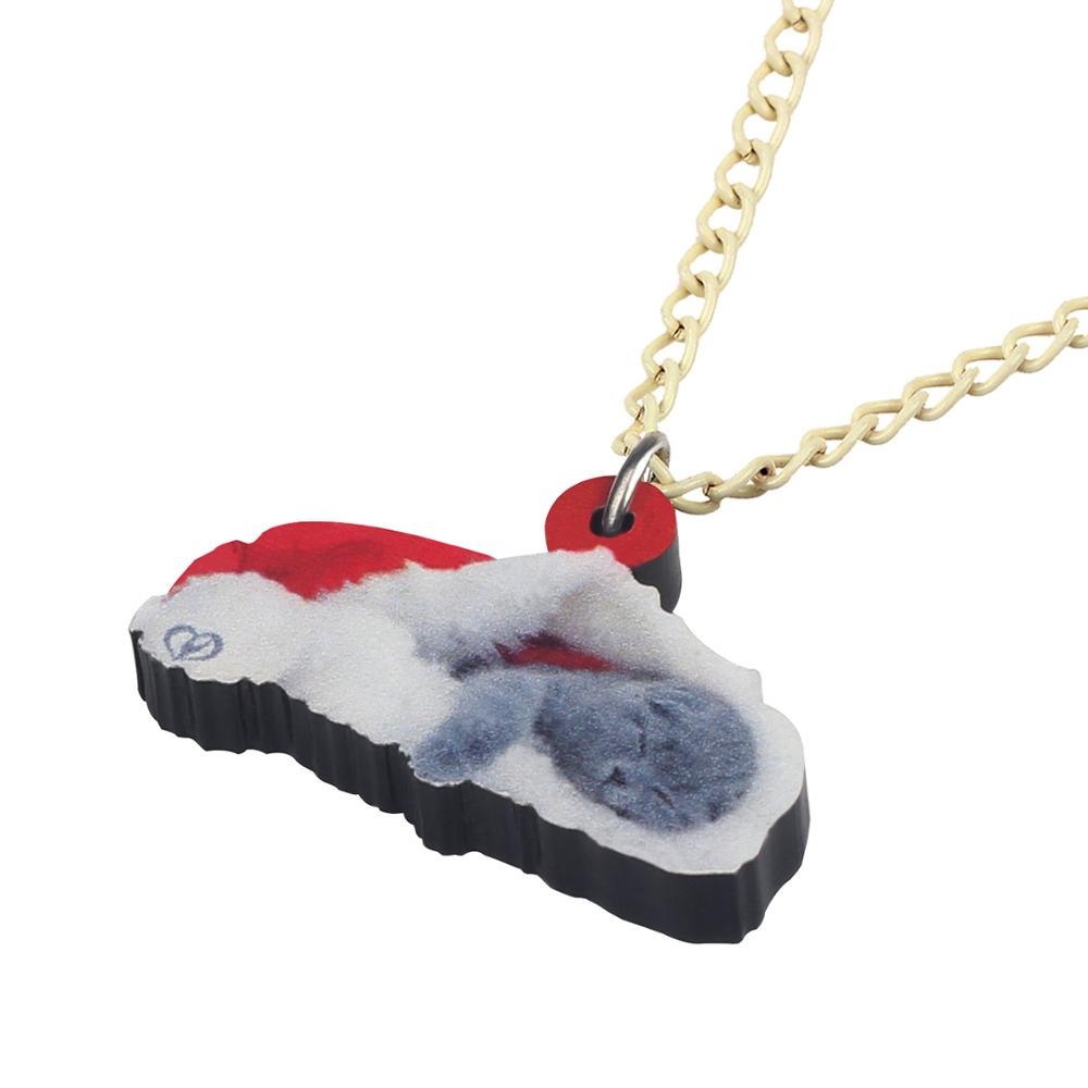 Acrylic Christmas Cat Necklace