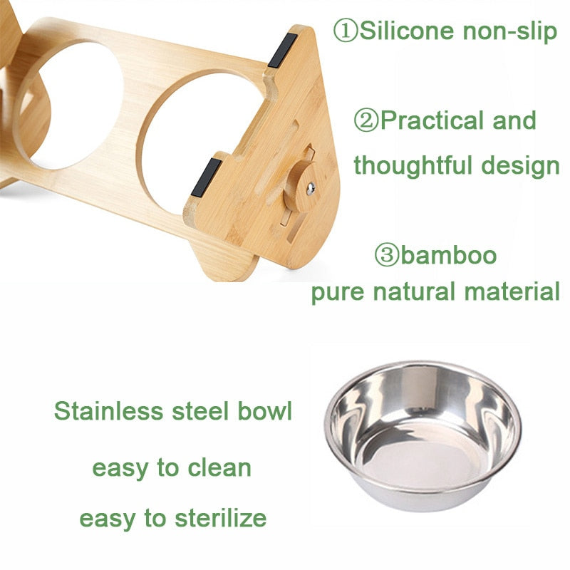 Bamboo Elevated Cat Bowls