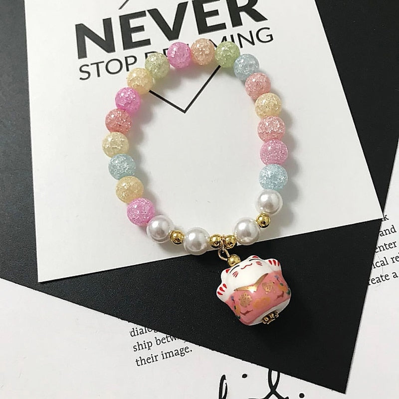 Beaded Japanese Cat Bracelet