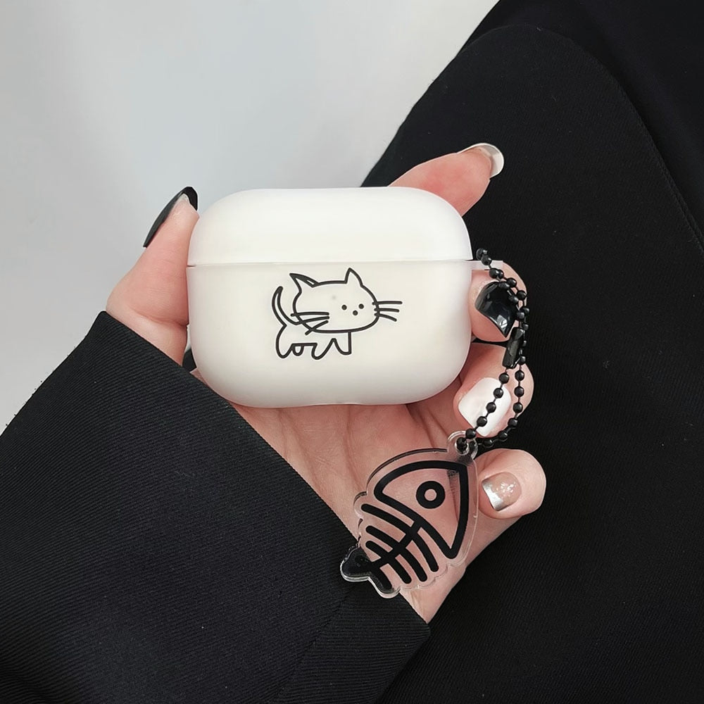 Black and White Cat Airpod Case