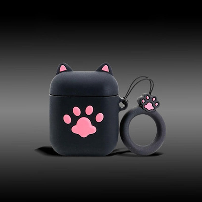 Black Pink Cat Airpod Case