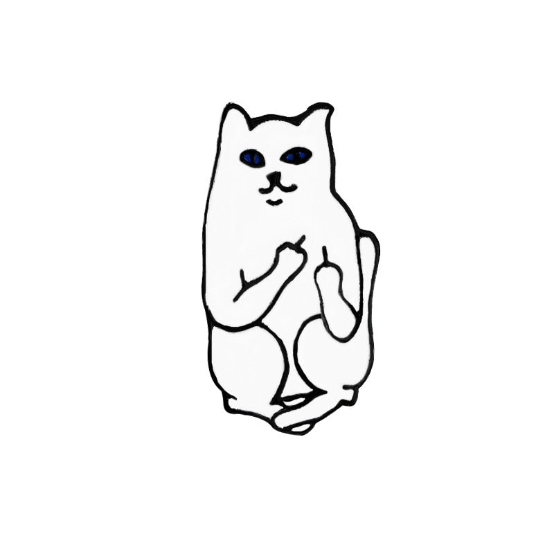 Black White Cats Enamel Pins