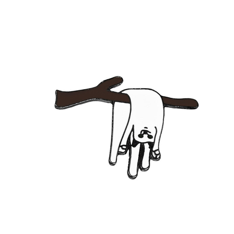 Black White Cats Enamel Pins