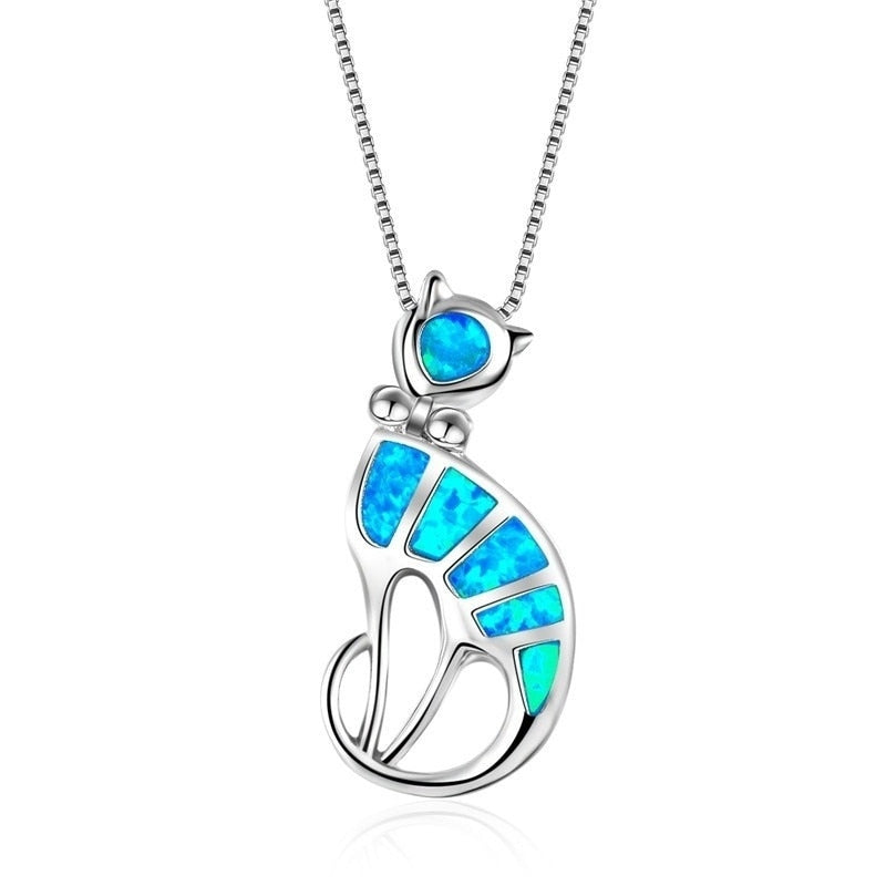 Blue Cat Necklace