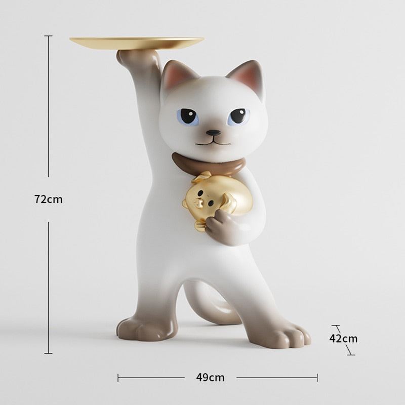 Calico Cat Statue