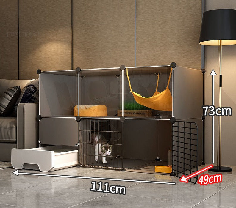 Cat Cage Litter Box