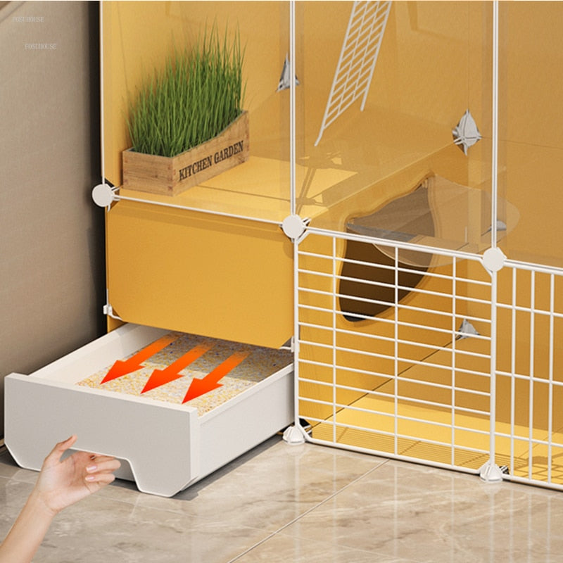 Cat Cage with Litter Box