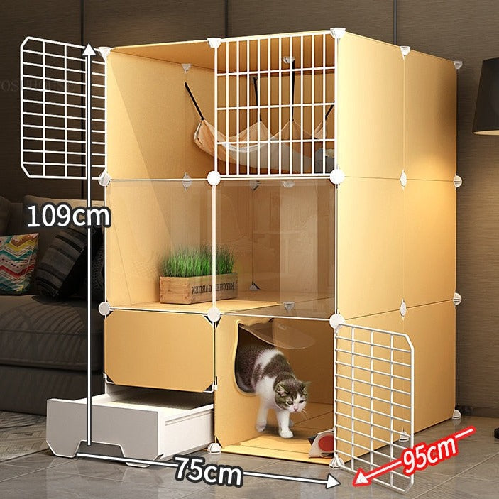 Cat Cage with Litter Box