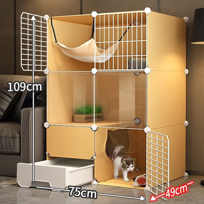Cat Cage with Litter Box