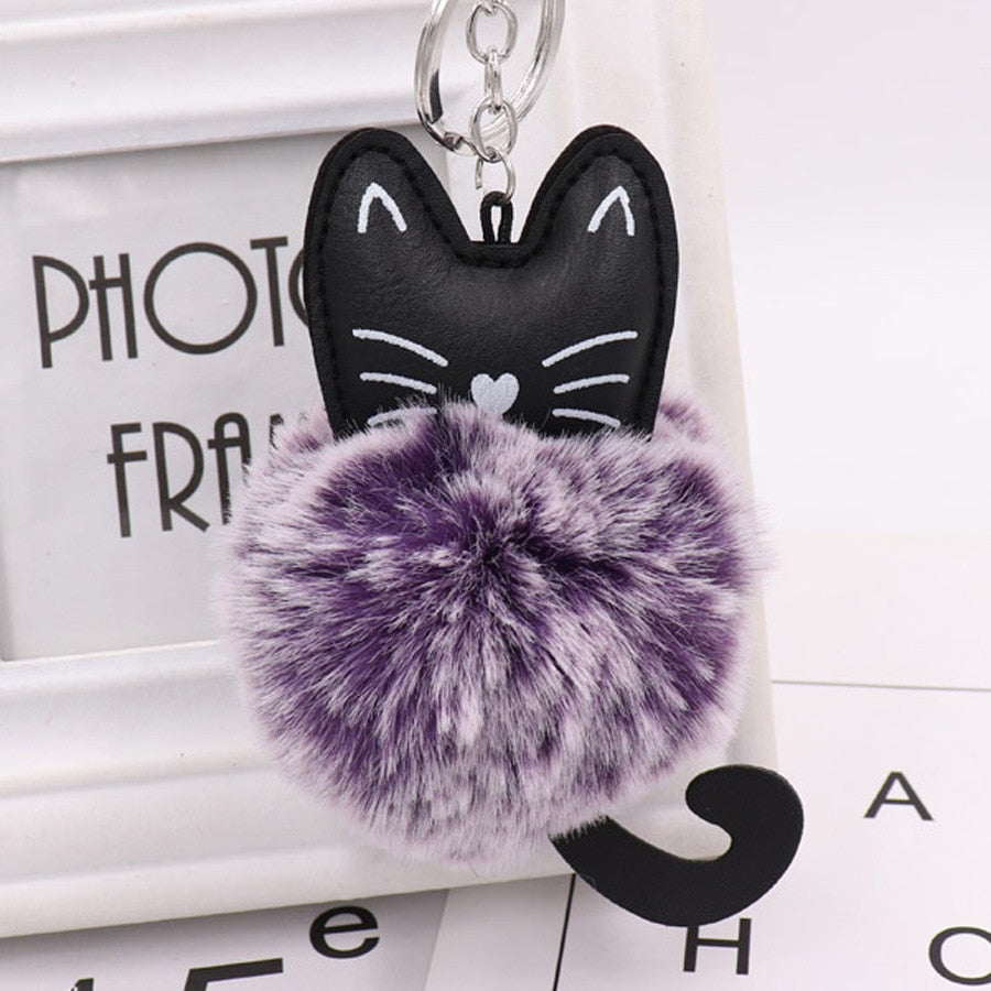 Cat Fur Ball Keychain