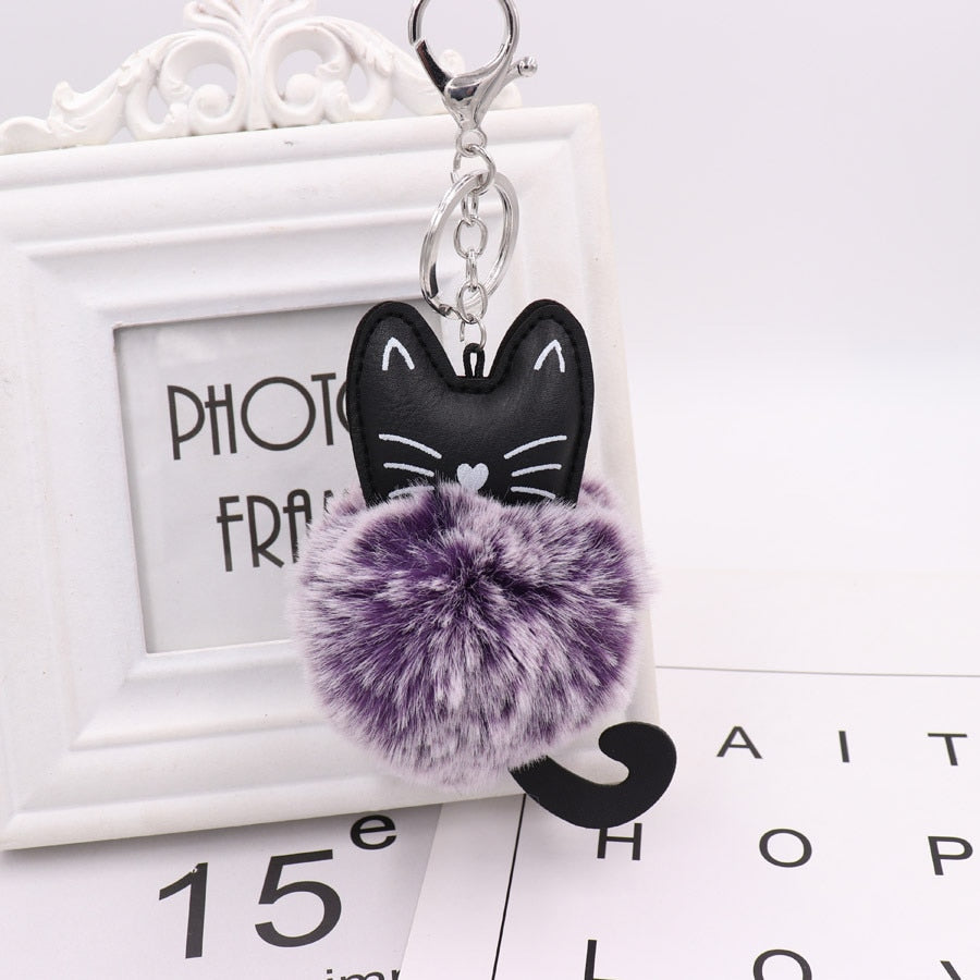 Cat Fur Ball Keychain