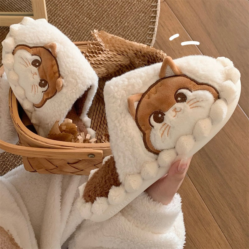 Cat Head Slippers