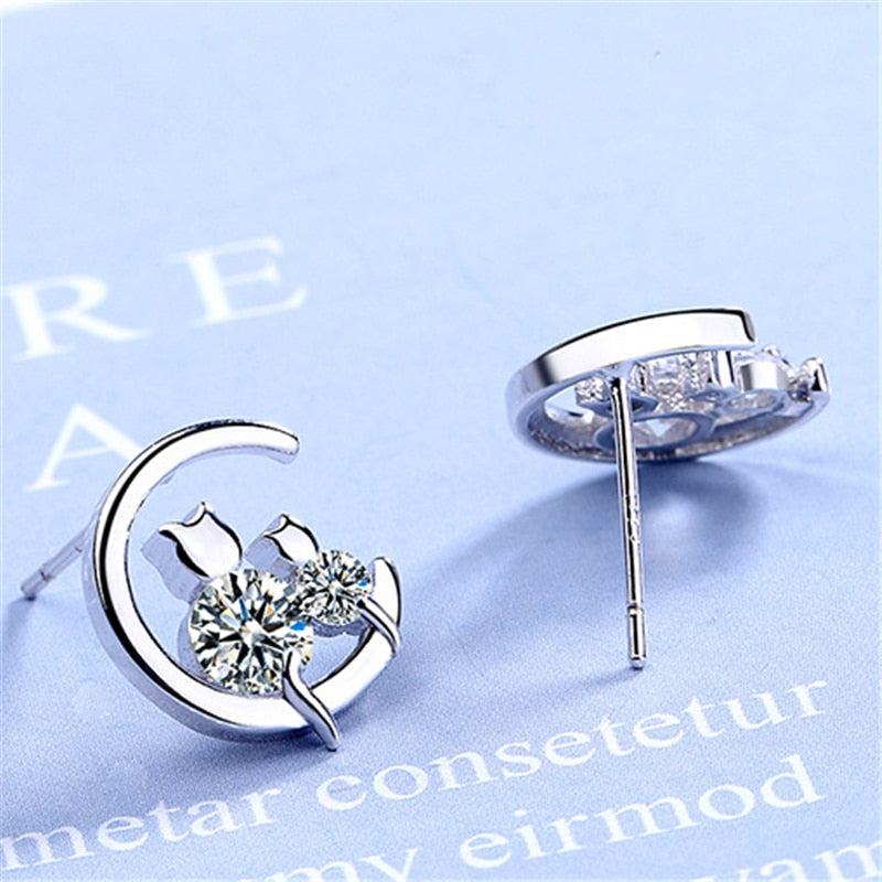 Cat Moon Earrings