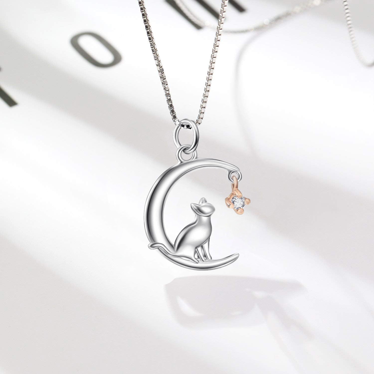 Cat Moon Star Necklace
