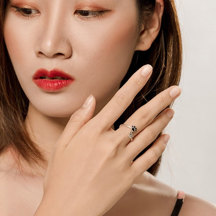 Cat Paw Silver Ring
