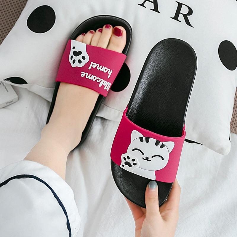 Cat Print Slippers