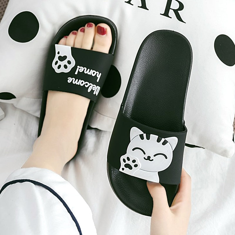 Cat Print Slippers