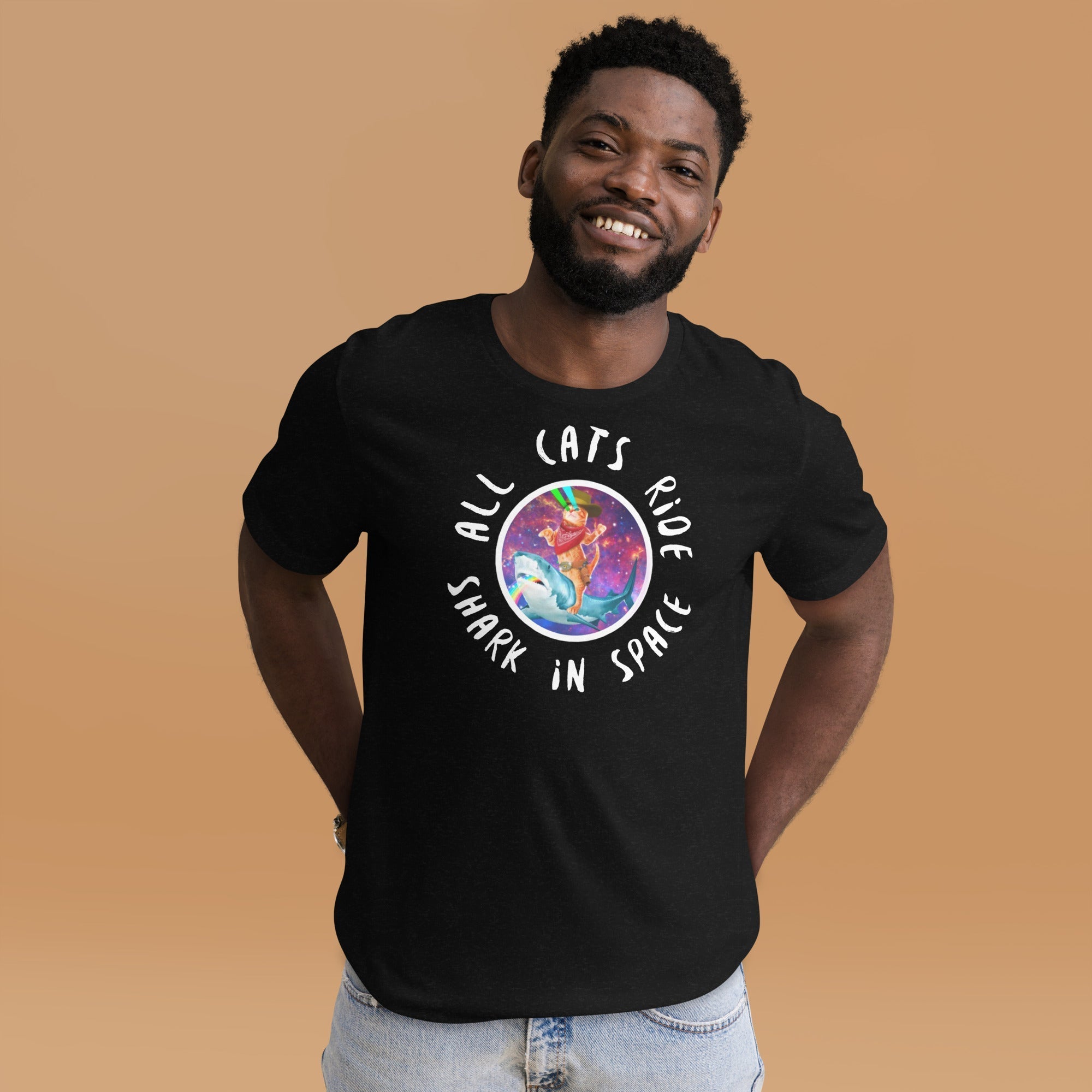 Cat Riding Shark shirt