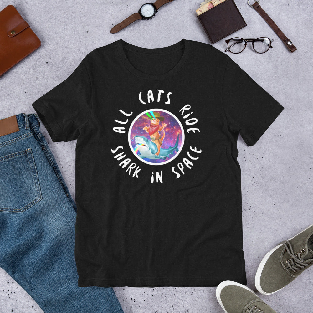 Cat Riding Shark shirt