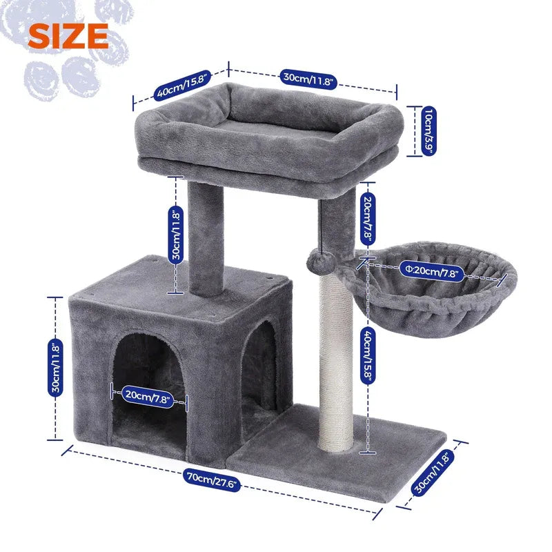 CozyNest™ – Piattaforma rialzata e cuccia per gatti in tessuto morbido