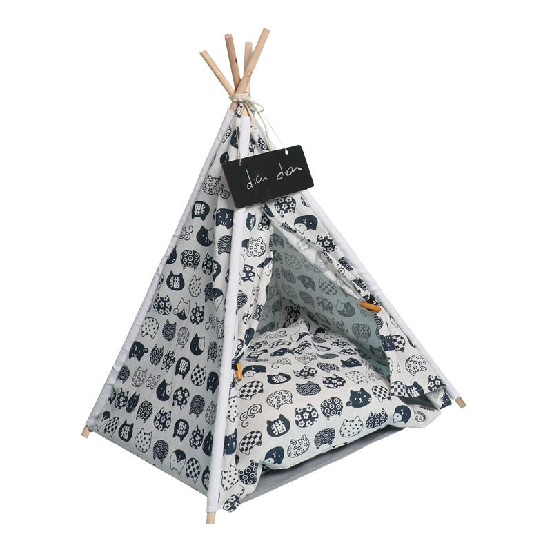 Cushioned Tent Cat Bed