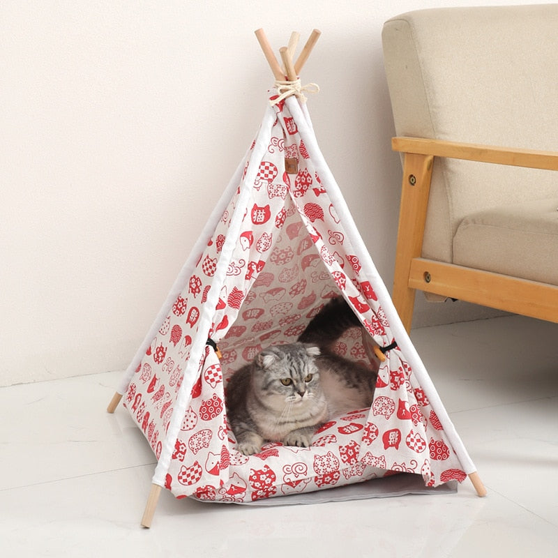 Cushioned Tent Cat Bed