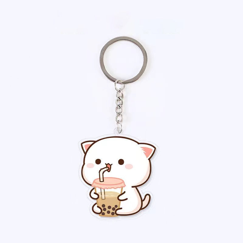 Cute Acrylic Cat Keychain