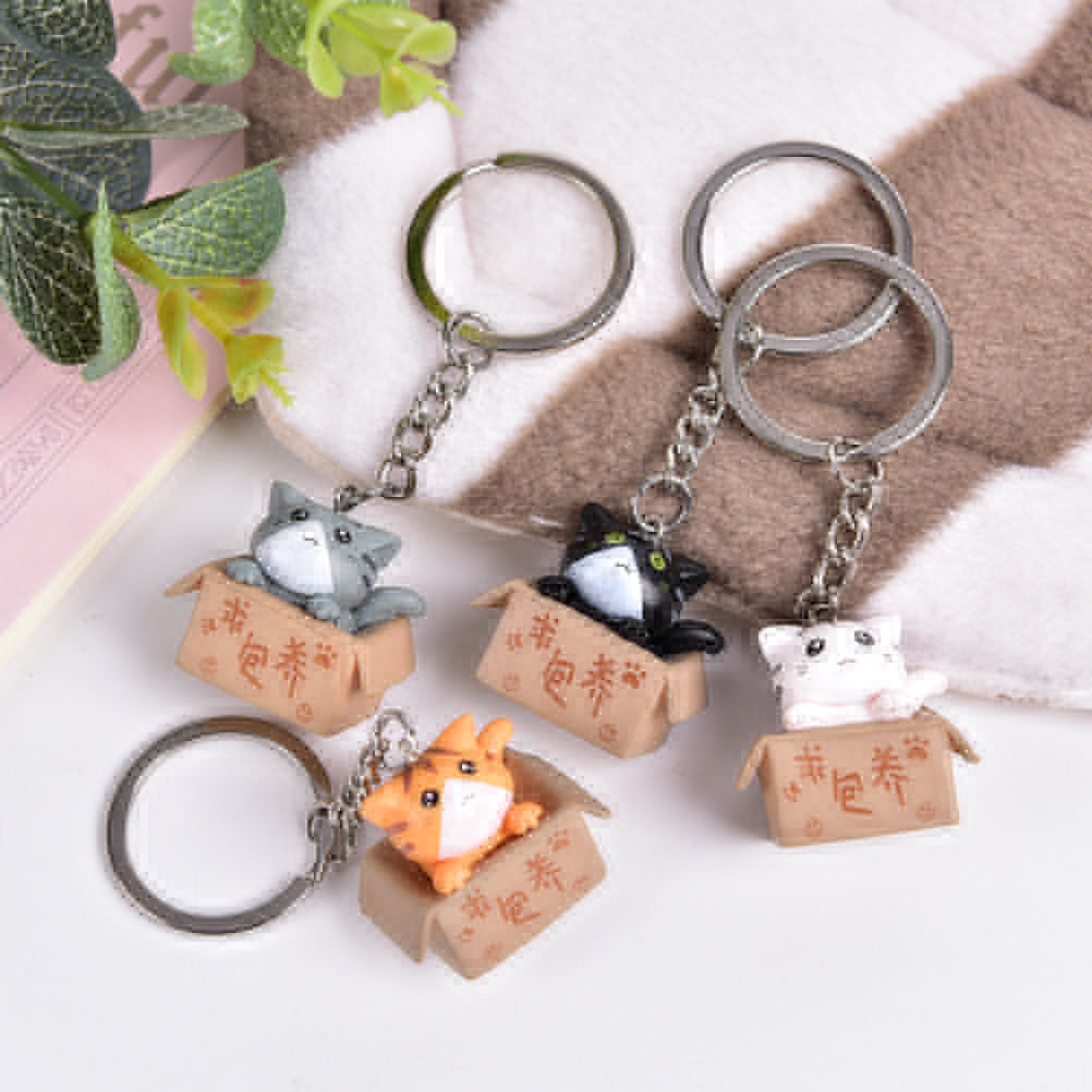 Cute Box Cat Keychain