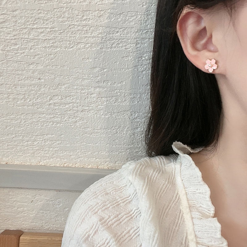 Cute Sakura Cat Earrings
