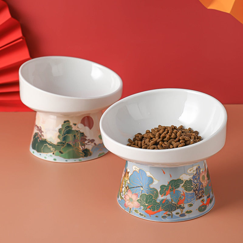 Elevated Ceramic Cat Bowl