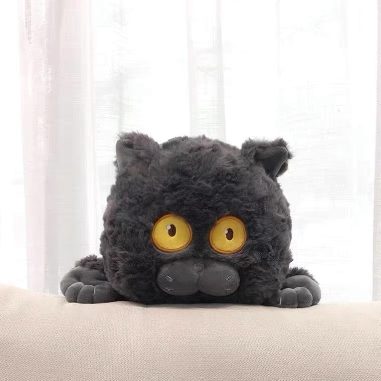Fluffy Black Cat Plush