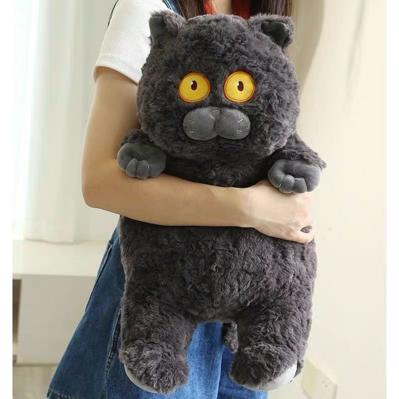 Fluffy Black Cat Plush