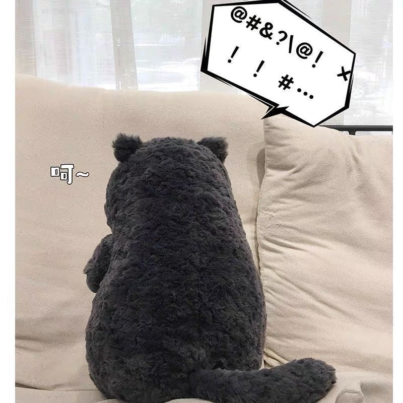 Fluffy Black Cat Plush