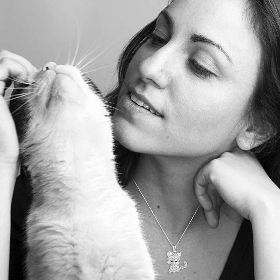 Full Diamond Cat Necklace