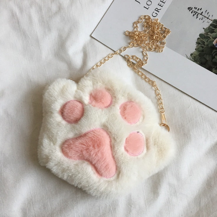 Furry Cat Paw Handbag
