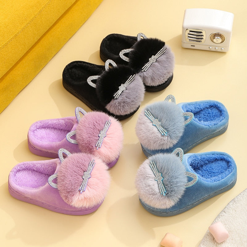 Fuzzy Cat Slippers