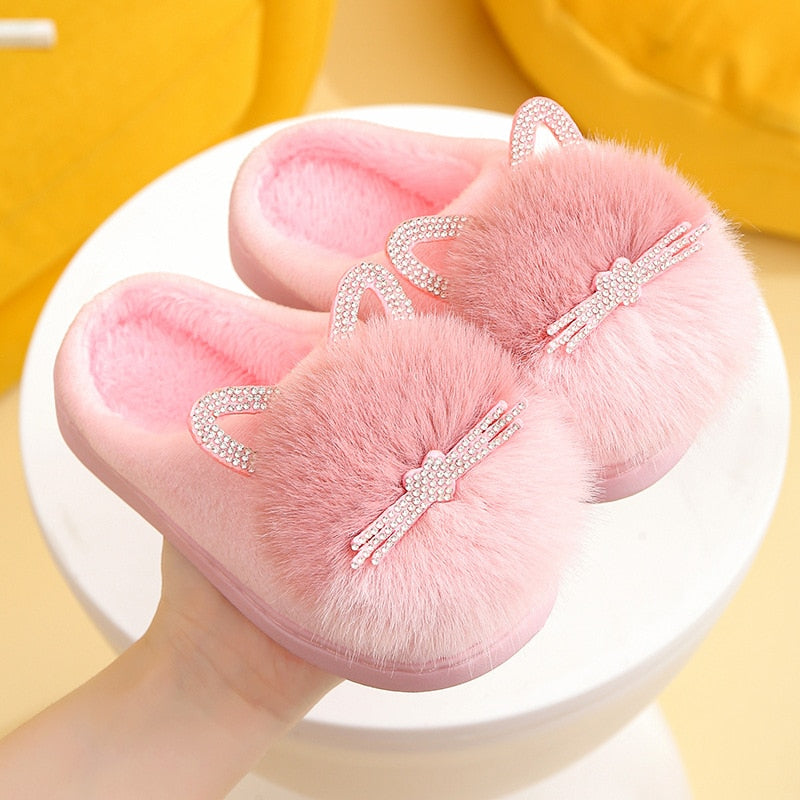 Fuzzy Cat Slippers