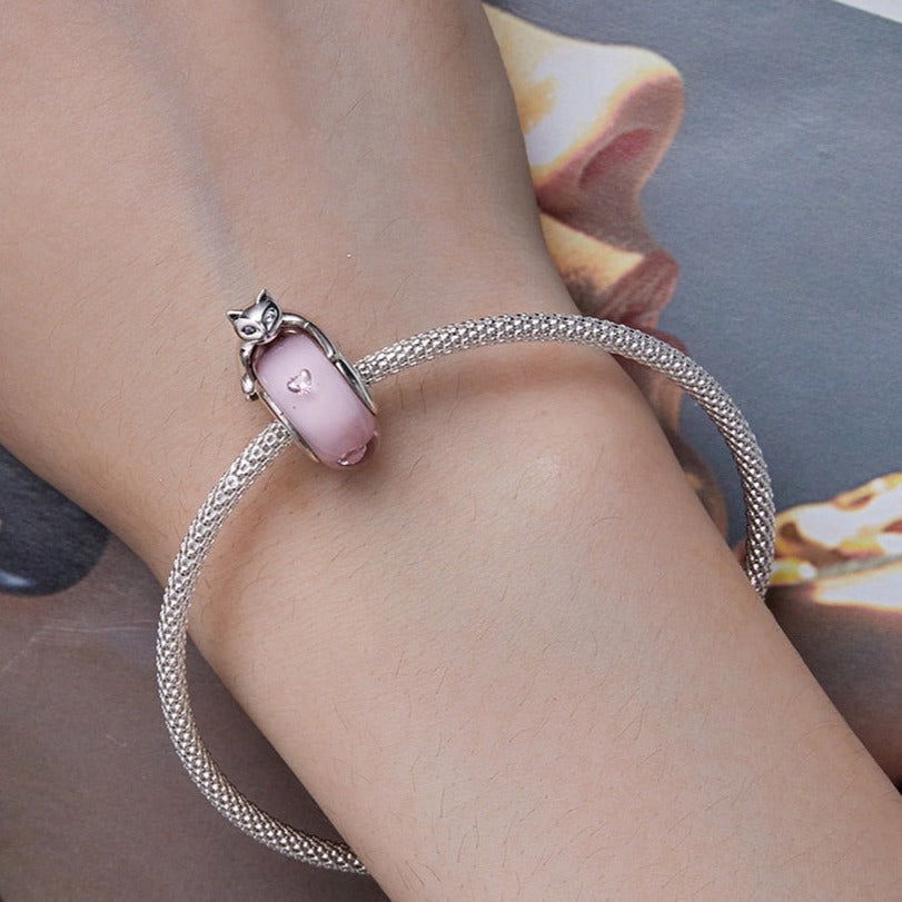 Glass Beads Cat Charm