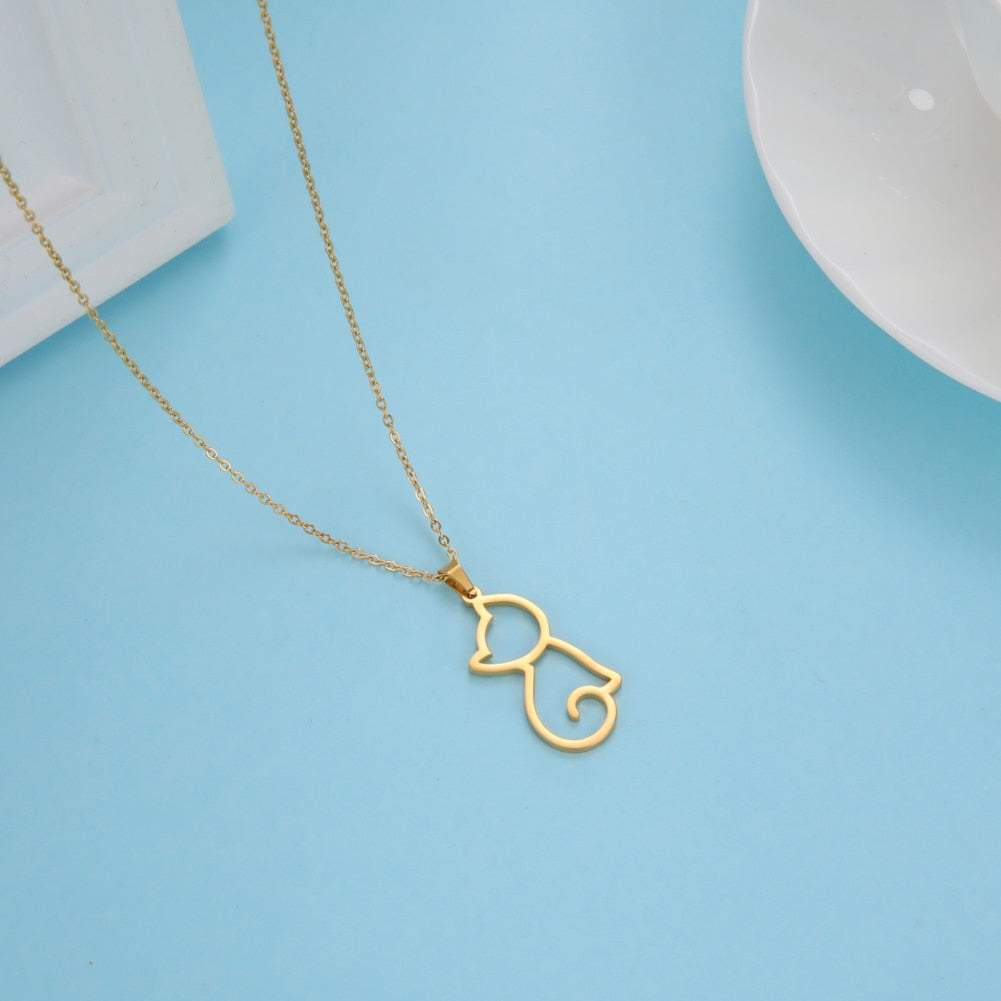 Gold Cat Necklace