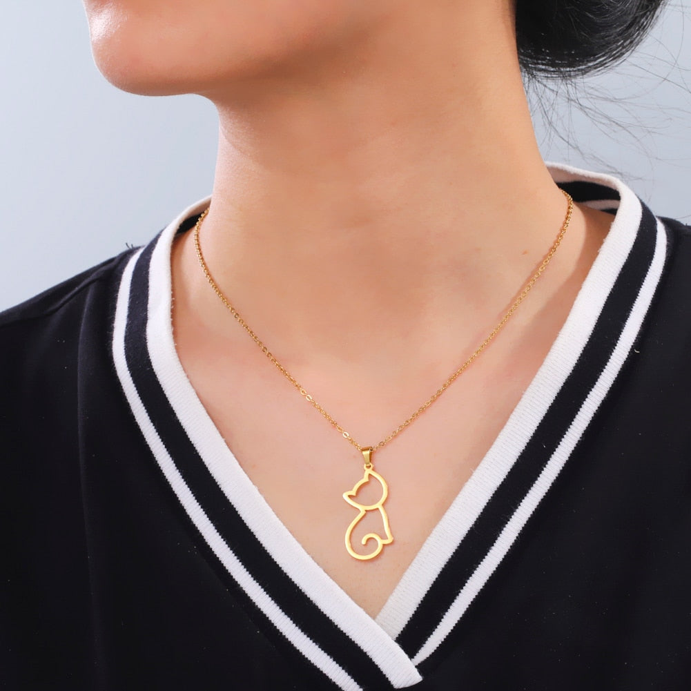 Gold Cat Necklace