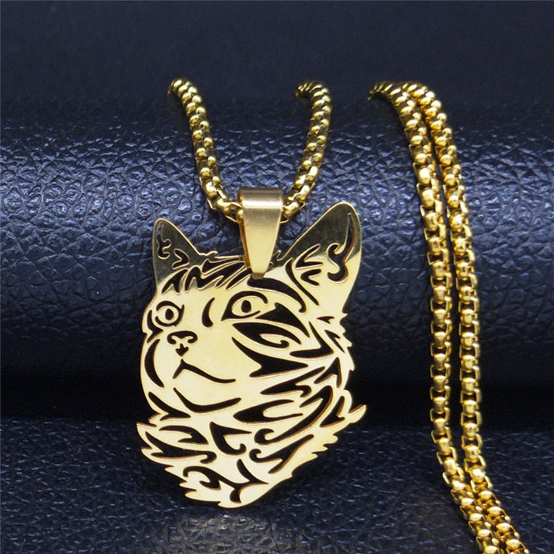 Gold Cat Pendant Necklace