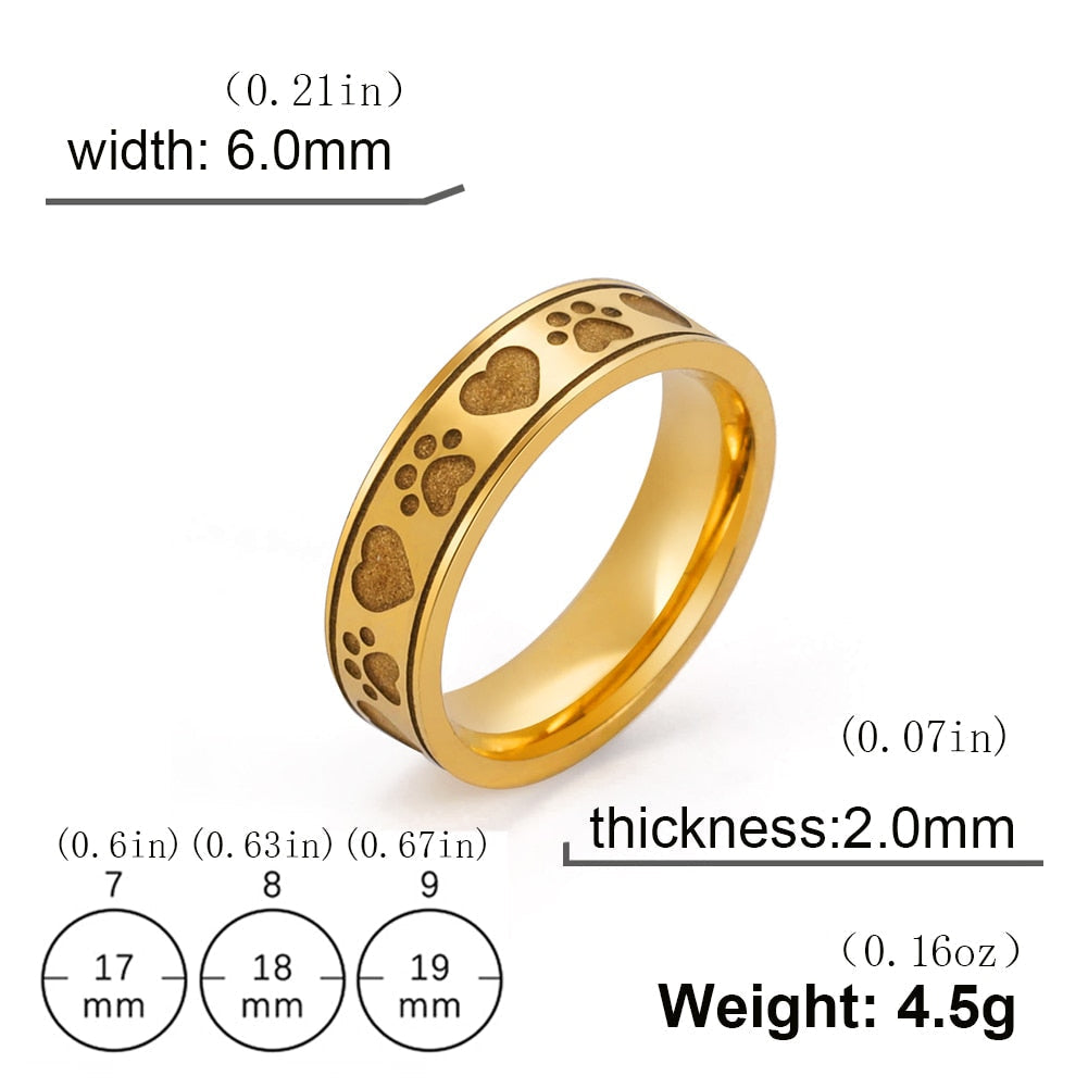 Gold Paw Cat Ring